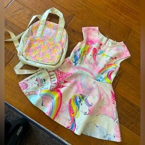 Magical Unicorn Dress & Sparkling Backpack Combo!**